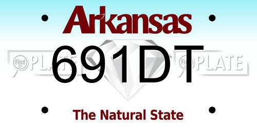 691DT Arkansas License Plate