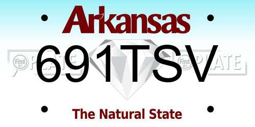 691TSV Arkansas License Plate