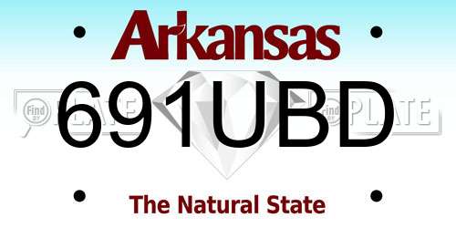 691UBD Arkansas License Plate