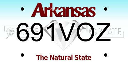 691VOZ Arkansas License Plate