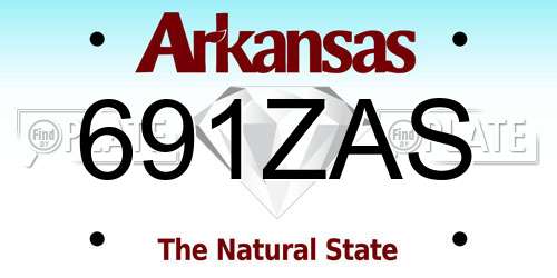 691ZAS Arkansas License Plate