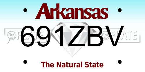 691ZBV Arkansas License Plate