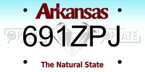 691ZPJ Arkansas License Plate