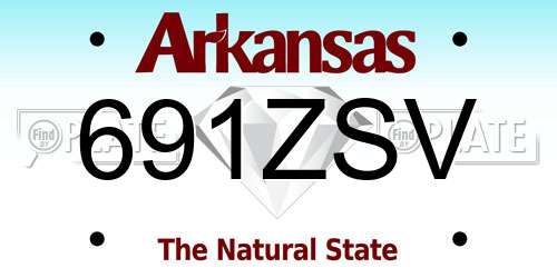 691ZSV Arkansas License Plate