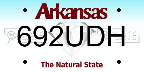 692UDH Arkansas License Plate