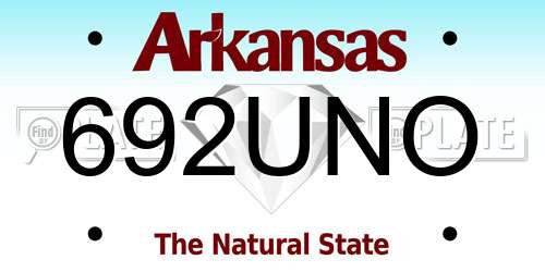 692UNO Arkansas License Plate