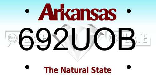 692UOB Arkansas License Plate