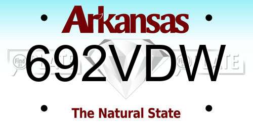 692VDW Arkansas License Plate
