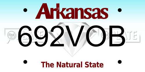 692VOB Arkansas License Plate
