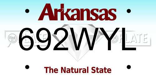 692WYL Arkansas License Plate