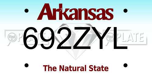 692ZYL Arkansas License Plate