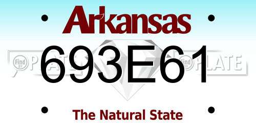 693E61 Arkansas License Plate