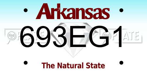 693EG1 Arkansas License Plate