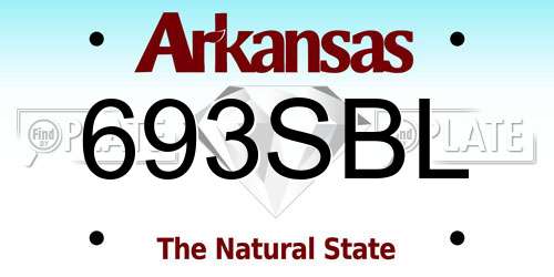 693SBL Arkansas License Plate