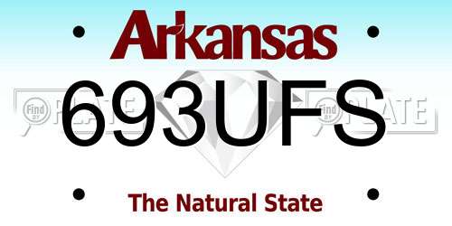 693UFS Arkansas License Plate