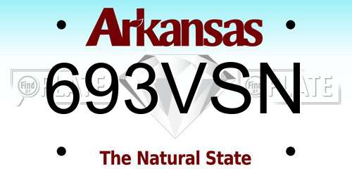 693VSN Arkansas License Plate