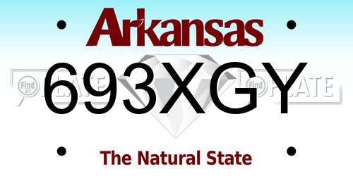 693XGY Arkansas License Plate