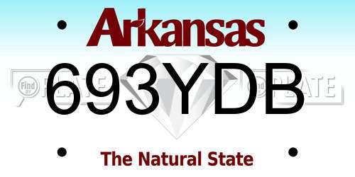 693YDB Arkansas License Plate