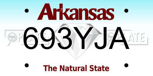 693YJA Arkansas License Plate