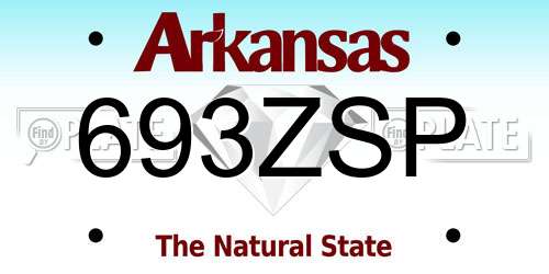 693ZSP Arkansas License Plate