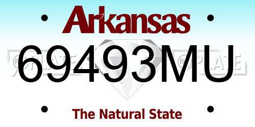 69493MU Arkansas License Plate