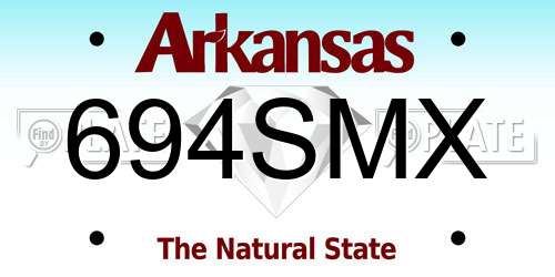 694SMX Arkansas License Plate