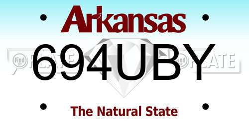 694UBY Arkansas License Plate