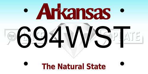 694WST Arkansas License Plate