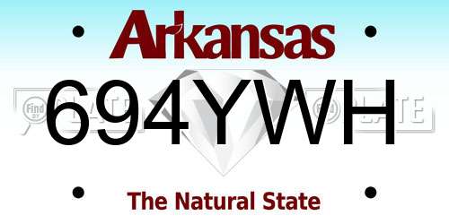 694YWH Arkansas License Plate