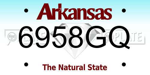6958GQ Arkansas License Plate
