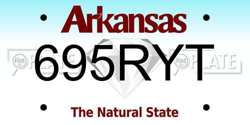 695RYT Arkansas License Plate