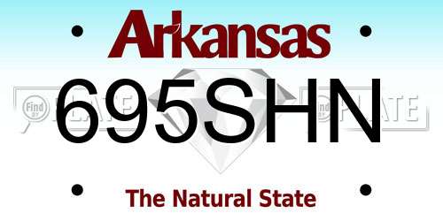 695SHN Arkansas License Plate