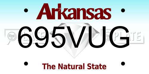 695VUG Arkansas License Plate
