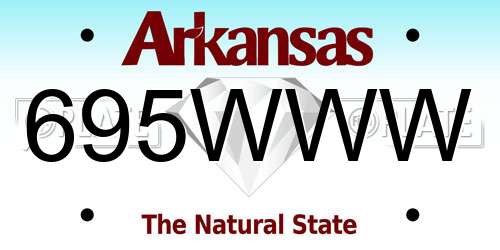 695WWW Arkansas License Plate