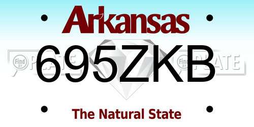 695ZKB Arkansas License Plate