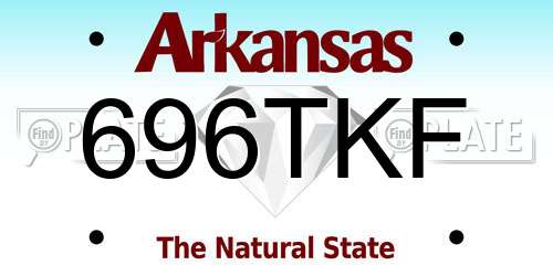 696TKF Arkansas License Plate
