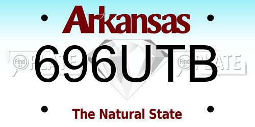 696UTB Arkansas License Plate