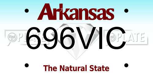 696VIC Arkansas License Plate