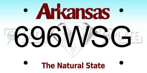 696WSG Arkansas License Plate