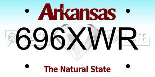 696XWR Arkansas License Plate