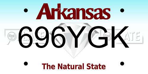 696YGK Arkansas License Plate