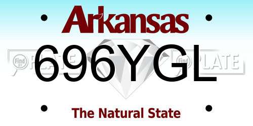 696YGL Arkansas License Plate