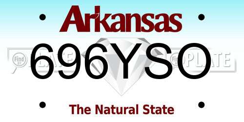 696YSO Arkansas License Plate