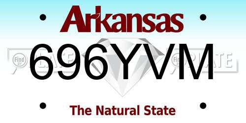 696YVM Arkansas License Plate