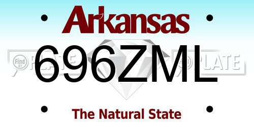 696ZML Arkansas License Plate