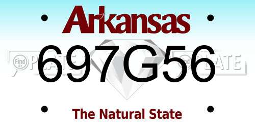697G56 Arkansas License Plate