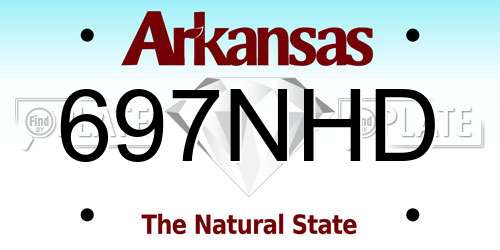697NHD Arkansas License Plate