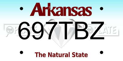 697TBZ Arkansas License Plate