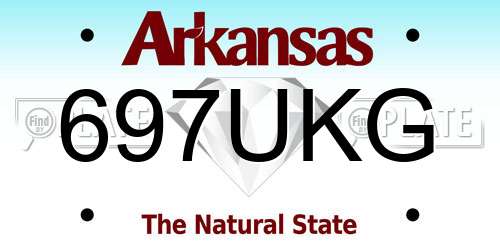 697UKG Arkansas License Plate