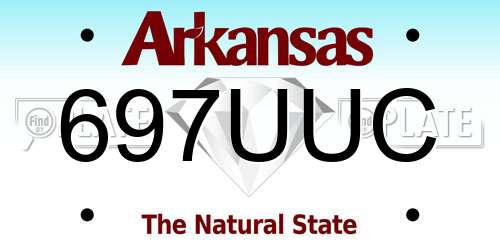 697UUC Arkansas License Plate